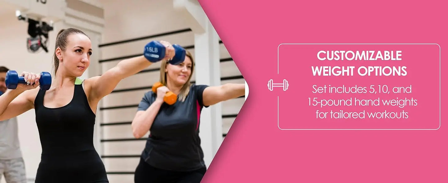 Neoprene Dumbbell Free Hand Weight Set with Storage Rack